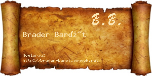 Brader Barót névjegykártya
